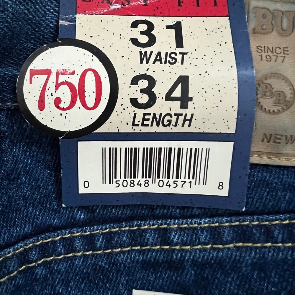 Bugle Boy 750 Men’s Vintage Cotton Easy Fit Tapered Leg Jeans Size 31 NEW - Picture 8 of 12